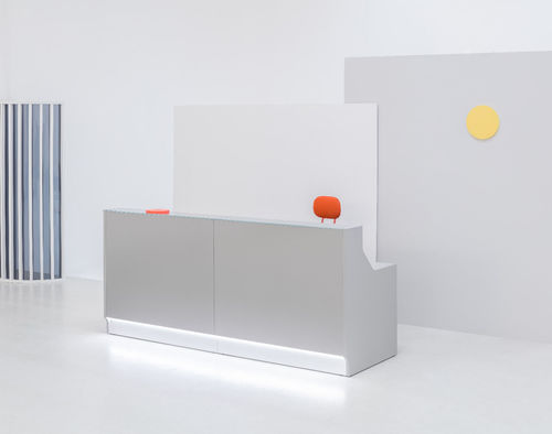 Banco reception modulare - LINEA: LIN25 - MDD - in vetro / in acciaio inossidabile / in melaminico