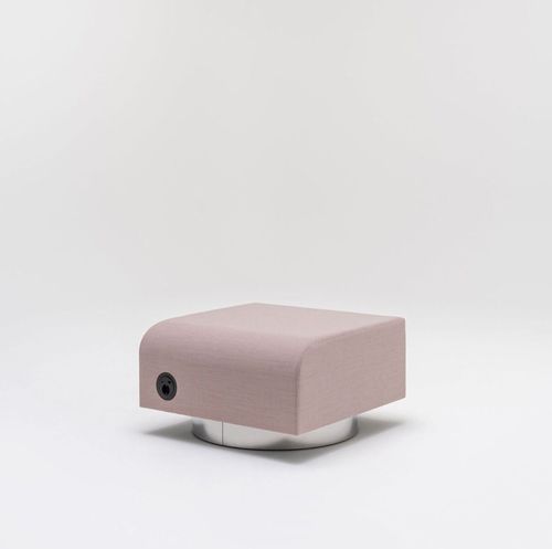Pouf contemporaneo - ROLL - MDD - in tessuto / in alluminio / tondo