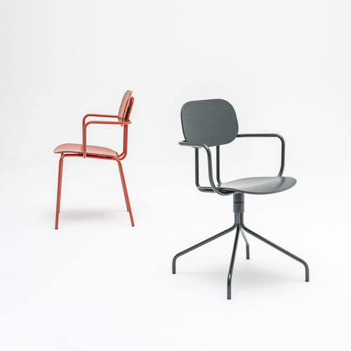 Sedia da ufficio contemporanea - NEW SCHOOL - MDD - da interno / in tessuto / in compensato stampato