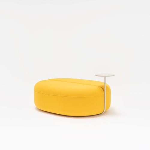 Pouf contemporaneo - Artiko - MDD - in tessuto / in pelle / ovale