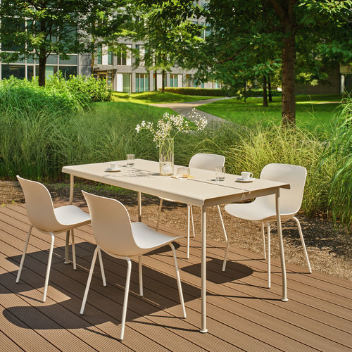 Tavolo contemporaneo - FLANER  - MDD - in legno / in metallo / con supporto in metallo