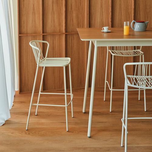 Sgabello da bar contemporaneo - BRIS  - MDD - in metallo / con supporto in metallo / con 4 gambe