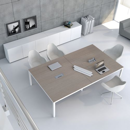 Tavolo da riunione contemporaneo - IMPULS - MDD - in rovere / in castagno / in alluminio
