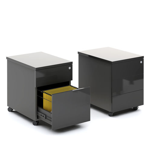 Cassettiera per ufficio in laminato - GLOSS - MDD - 3 cassetti / 2 cassetti / con rotelle