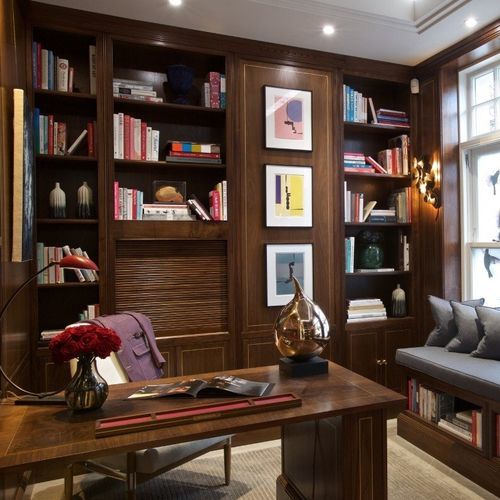 Libreria a muro - REGENT'S PARK - Clive Christian - contemporanea / in noce / con contenitore