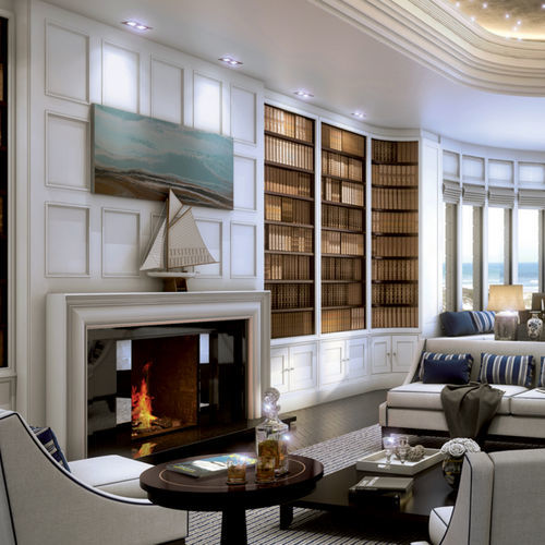Libreria modulare - ALPHA DECO - Clive Christian - a muro / pavimento-soffitto / classica