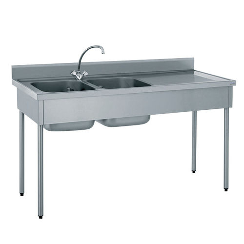Lavello a 2 vasche - 503 611 - Tournus - con gocciolatoio / in acciaio inossidabile / su gambe