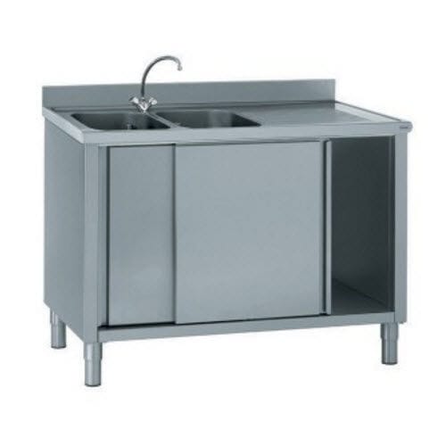 Mobile lavello in acciaio inossidabile - CUPBOARDS - Tournus - con piedi / per cucina professionale / professionale