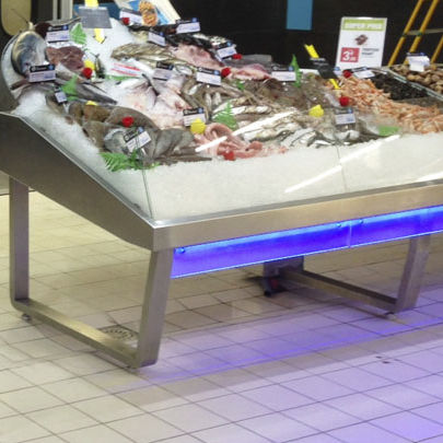 Vetrina refrigerata espositiva - MARITEAM - Tournus - con scaffali / per negozio / con illuminazione