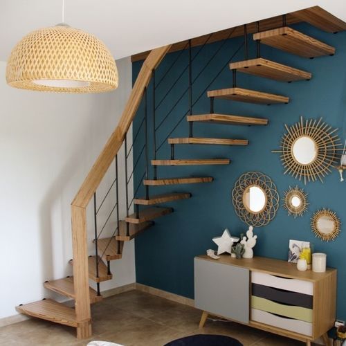 Scala a L - NOVA - Créateur d'escaliers Treppenmeister - con gradini in legno / in legno / in vetro
