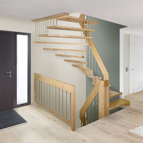 Scala sospesa - VIVA - Créateur d'escaliers Treppenmeister - a U / con gradini in legno / con gradini in metallo