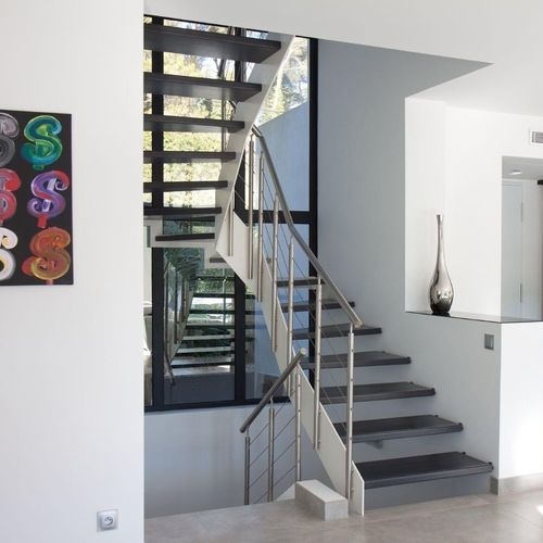 Scala a L - 5225I - Créateur d'escaliers Treppenmeister - con gradini in legno / con struttura in metallo / per uso residenziale