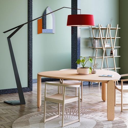 Lampada da terra - GRUS - lumen center italia srl - in metallo laccato / in tessuto / contemporanea