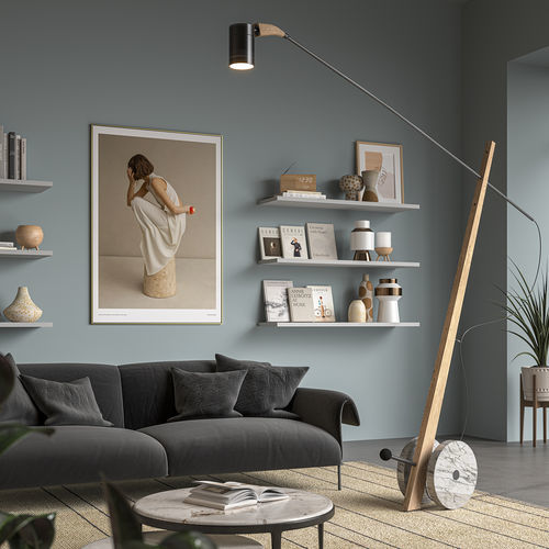Lampada da terra - KIRON - lumen center italia srl - in metallo / in rovere / in marmo