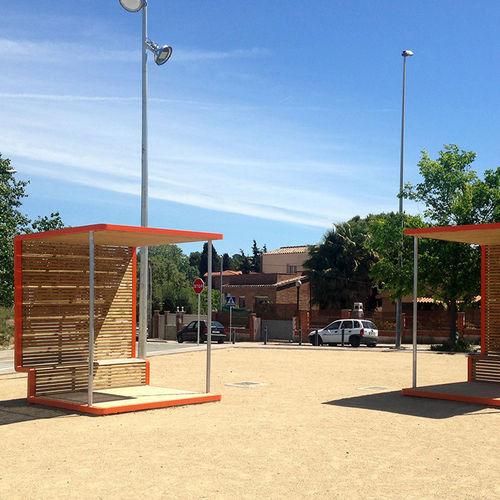Pensilina multifunzionale per spazi pubblici - OASIS - URBADIS Microarquitectura