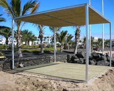 Pergola autoportante - PERGOLA DAU - URBADIS Microarquitectura - in acciaio galvanizzato / con copertura in tela / su misura