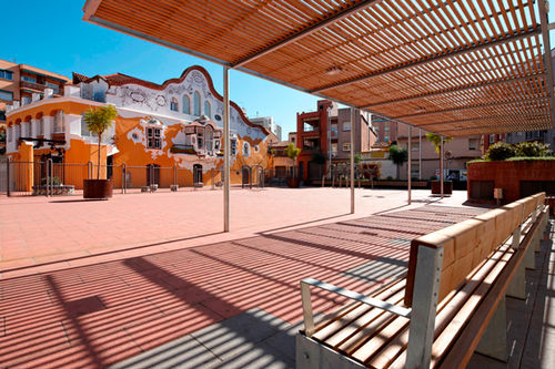 Pergola montata in superficie - PERGOLA HABANA 9 - URBADIS Microarquitectura - in acciaio galvanizzato / con copertura in legno / modulabile