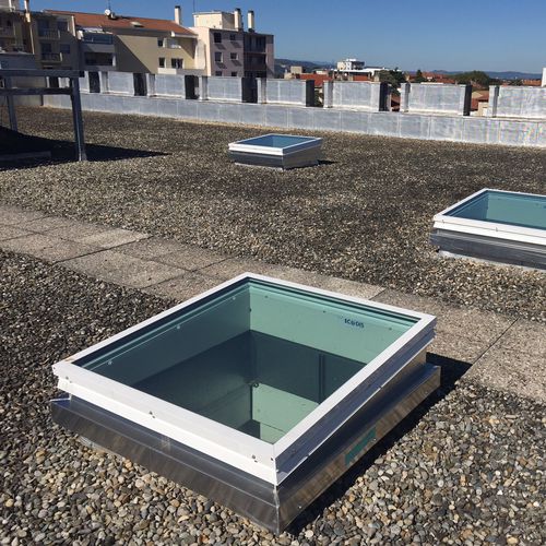 Lucernario a tenuta stagna - Ecolux Premium Alu - Kingspan Light + Air - con cornice di supporto in lamiera / in lana di roccia