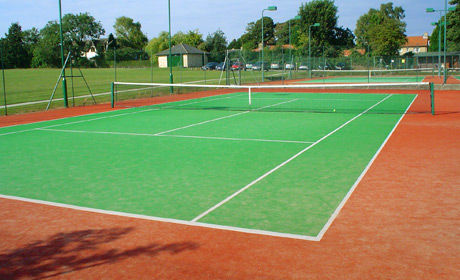 Pavimentazione sintetica - PLAYRITE - Pro Urba - Aqua Pro Urba - per campo da tennis / opaca / aspetto cotto