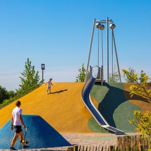 Scivolo dritto - Pro Urba - Aqua Pro Urba - girevole / per parco giochi / in acciaio inossidabile