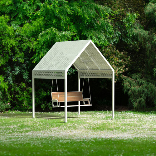 Dondolo da giardino in alluminio - NIRVANA - Pro Urba - Aqua Pro Urba - in robinia / per zone urbane / autoportante
