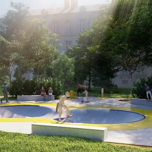 Bowl per skatepark in calcestruzzo - skate park flow bowl  - Pro Urba - Aqua Pro Urba - in granito
