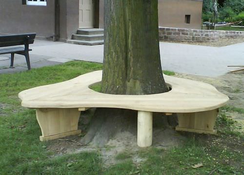 Griglia di protezione per alberi in legno - ROUND F2-2 - Pro Urba - Aqua Pro Urba - con panchina integrata