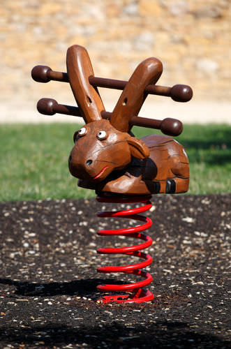 Gioco a molla in legno massiccio - SPIELART : ROBERT LE CERF P38 - Pro Urba - Aqua Pro Urba - animale / monoposto