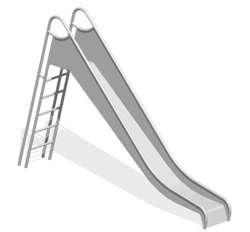 Scivolo dritto - KAISER & KÜHNE : CHEVALET 1.20 M  - Pro Urba - Aqua Pro Urba - per parco giochi / in acciaio inossidabile
