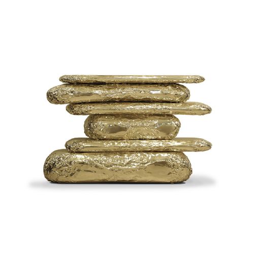 Consolle design originale - STONEHENGE - BOCA DO LOBO - in marmo / con supporto in ottone lucido / su misura