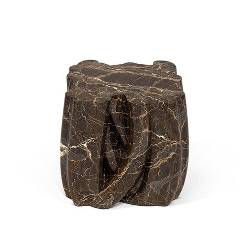 Tavolo d'appoggio design originale - MONOCHROME FAUX-MARBLE - BOCA DO LOBO - in fibra di vetro / con base in fibra di vetro / su misura