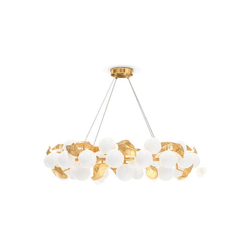 Lampadario contemporaneo - HERA ROUND I - BOCA DO LOBO - in vetro smerigliato / in ottone lucidato / contract