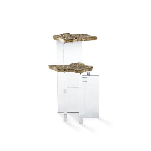 Tavolo d'appoggio design originale - MONET - BOCA DO LOBO - in ottone / con supporto in acrilico / su misura