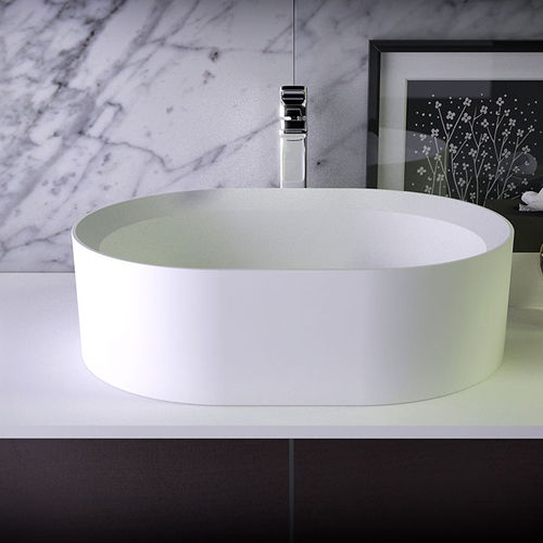 Lavabo da appoggio - GLOW - KNIEF & CO. GmbH - in Solid Surface / ovale / contemporaneo