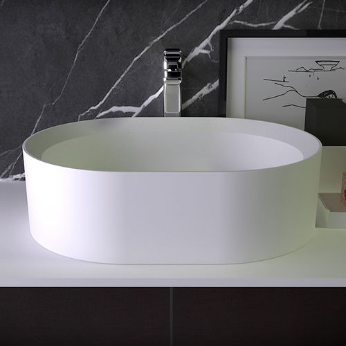 Lavabo da appoggio - PEARL - KNIEF & CO. GmbH - in Solid Surface / ovale / contemporaneo