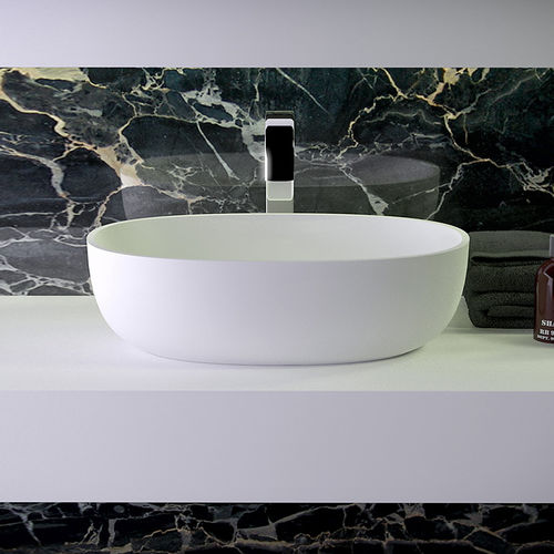 Lavabo da appoggio - PRIME - KNIEF & CO. GmbH - in Solid Surface / ovale / contemporaneo