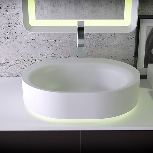 Lavabo da appoggio - MOON - KNIEF & CO. GmbH - in Solid Surface / ovale / contemporaneo