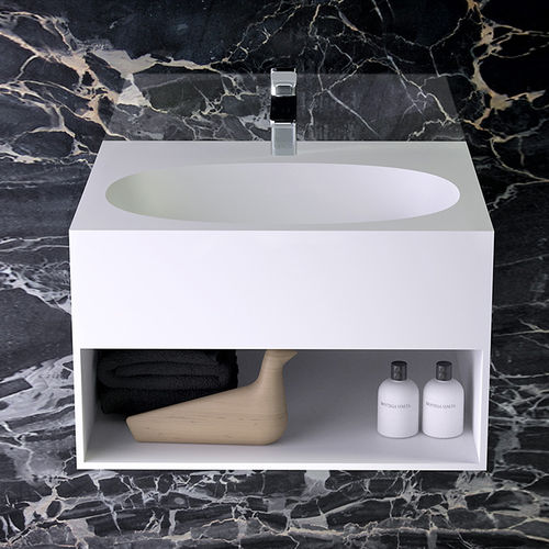 Mobile lavabo a muro - PRIME - KNIEF & CO. GmbH - in legno / in Solid Surface / contemporaneo
