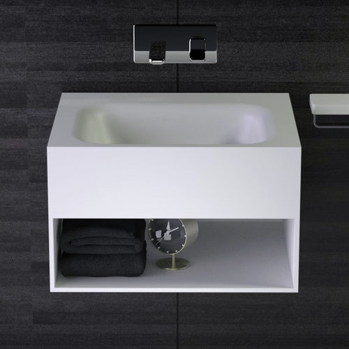 Mobile lavabo a muro - SHINE - KNIEF & CO. GmbH - in Solid Surface / contemporaneo / con scaffale integrato