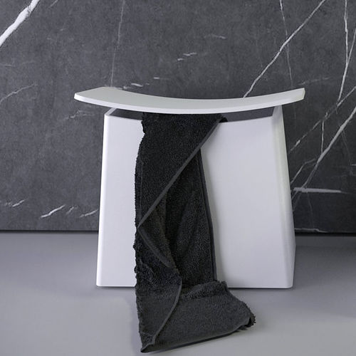 Sgabello contemporaneo - ROUND - KNIEF & CO. GmbH - in Solid Surface / bianco