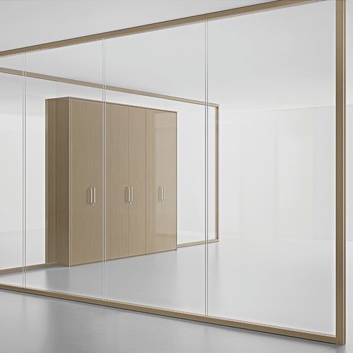Parete scorrevole - H80 - Ge Giussani - modulare / a vetrina / in legno