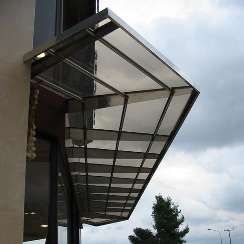 Pensilina per finestra - pure inox - per porta / in metallo / in vetro