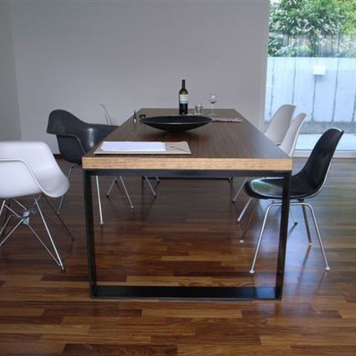 Tavolo da pranzo contemporaneo - pure inox - in legno / in acciaio inossidabile / rettangolare