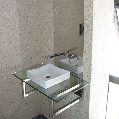 Supporto per lavabo in acciaio inossidabile - pure inox - in vetro