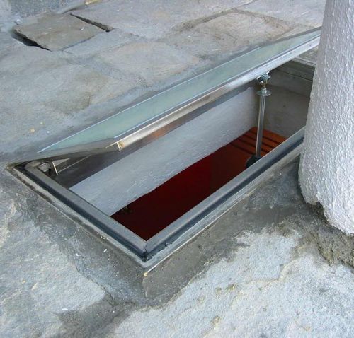 Sportello d'ispezione per pavimento - pure inox - rettangolare / in acciaio inossidabile / vetrato
