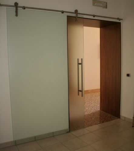 Porta da interno - pure inox - in acciaio inossidabile / battente / scorrevole