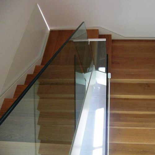 Ringhiera in vetro - pure inox - a pannelli / da interno / per scala