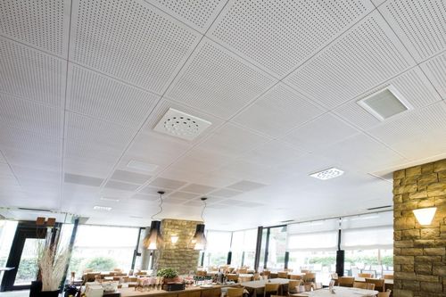 Controsoffitto in MDF stratificato - ODACUSTIC - Oddicini Industrie - a quadrotte / acustico / perforato