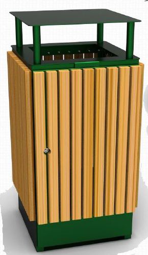 Portarifiuti pubblico - BLOC-BIN 200 LITR - NORCOR MOB.URBAIN - in acciaio / in legno / con coperchio