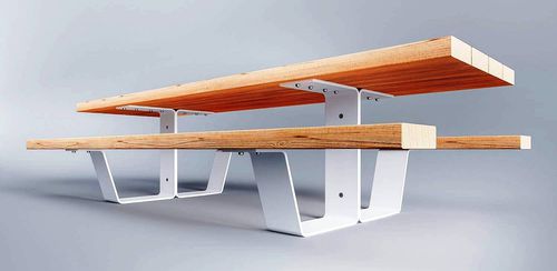 Tavolo da picnic contemporaneo - PIK-NIK - NORCOR MOB.URBAIN - in legno / in acciaio / rettangolare